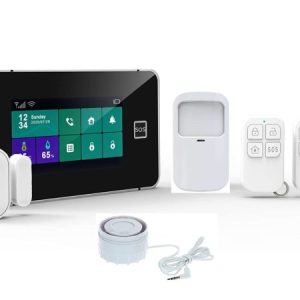 Système d'alarme de sécurité Avance double bande (2G-GSM+WiFi) pour maison avec capteur de porte, capteur de mouvement PIR, télécommande. Non compatible avec Jio SIM ou 4G uniquement SIM. Compatible avec Alexa, Google Assistant et SIM 2G